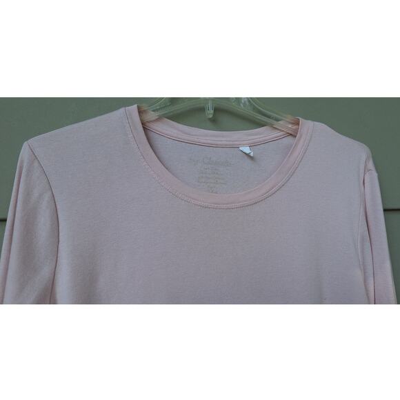 Chico's 100% Cotton Long Sleeves Basic T shirt Top Pink Size 2 = L Minimalist - Picture 4 of 7